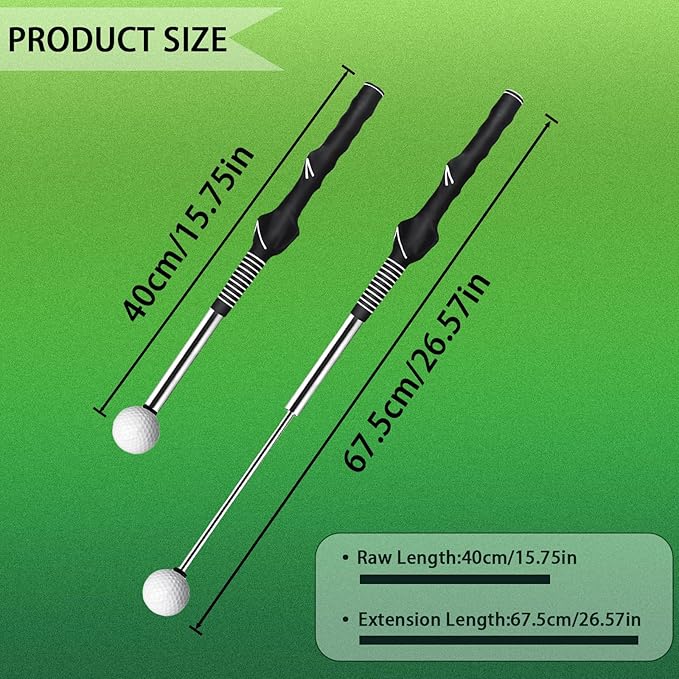 Retractable Golf Swing Trainer, Golf Training Aid and Grip Trainer with Click Feedback for Right-Handed - Ideal Golf Swing Training Aid for Indoor & Outdoor Practice Use1