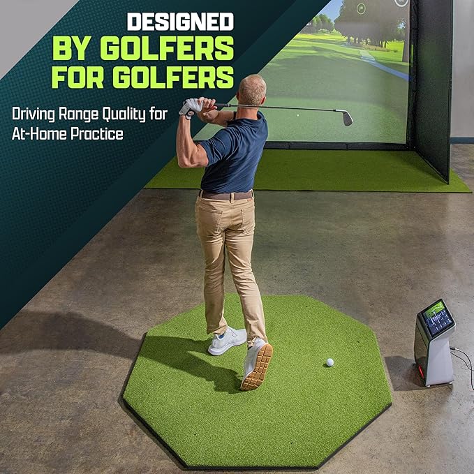 GoSports Elite Golf Hitting Mats for Indoor/Outdoor Practice – Choose Size – Turf Driving Range Mats for Golf Simulators and Practice