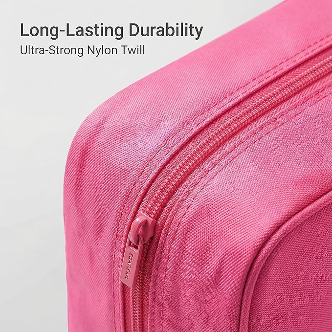 6 Set Compression Packing Cubes for Travel, Large Medium Small Luggage Organizers, Storage Bags for Clothes and Essentials (6 Pack, Rose Red)