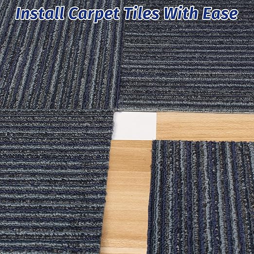 Carpet Tile Tape Double Sided, 4 x 4 Inches 100 Tabs, Rug Tape Grippers for Indoor Outdoor Use, Non Slip Adhesive for Area Rugs on Hardwood, Vinyl, Concrete Floors, Residue Free