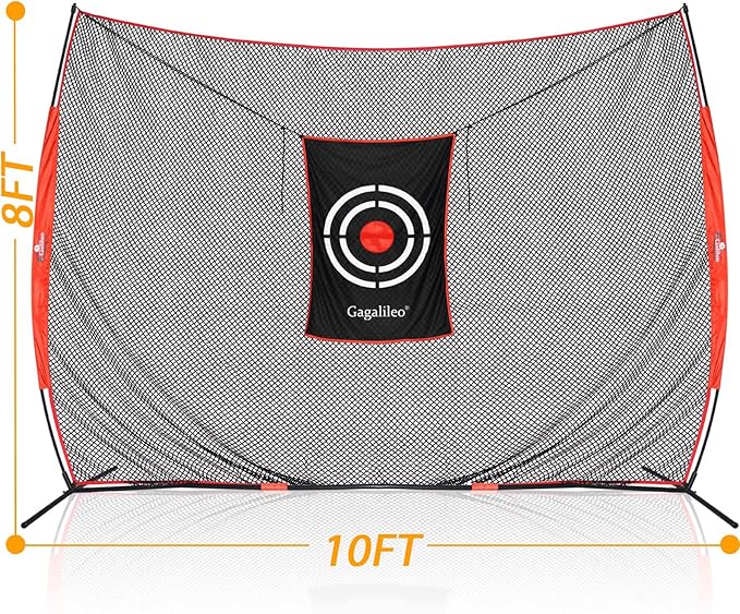 Gagalielo Golf Hitting Net：Professional Practice Accuracy with Target Mat Driving Swing Indoor Outdoor Training Backyard Garage Gift for Golfers