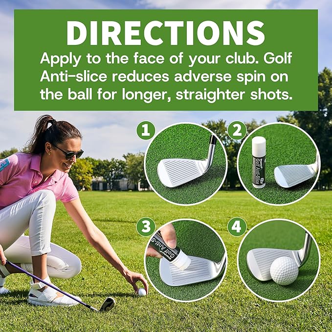 4 Pcs Golf Anti-Slice Anti-Hook Compound for Clubs, Golf Driver Wax Stick to Reduce Side Spin, Portable Golf Stick Compound Accessories for Boosts Distance Increases Accuracy