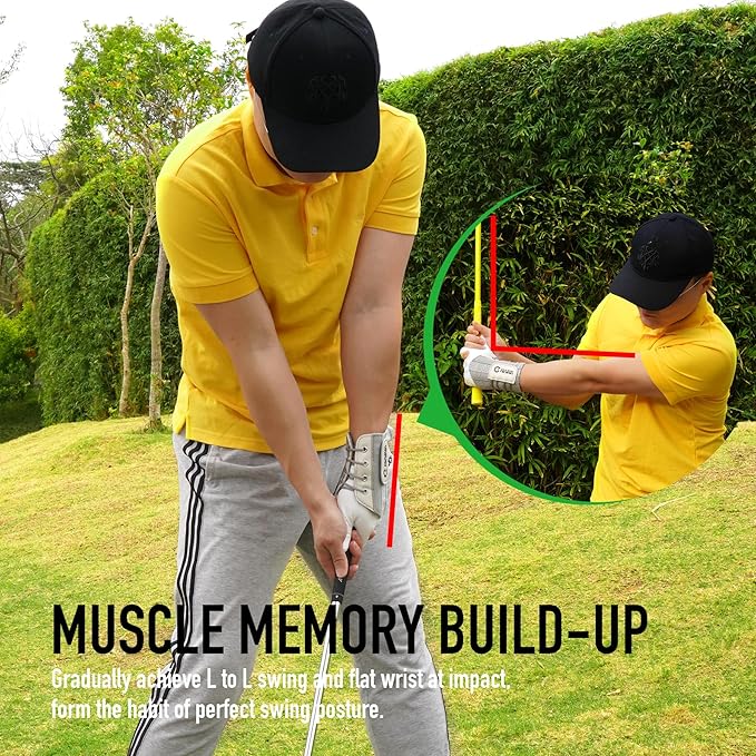 GAIARENA Golf Wrist Brace Wrist Hinge Swing Aid, Efficient Golf Swing Training Equipment to Correct Wrist Angle & Develop Muscle Memory for Beginner Golfers