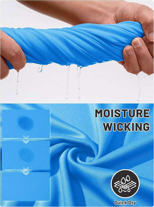 TACVASEN Mens Polo Shirts Short Sleeve Dry Fit Performance Breathable Golf Shirt with Collar Tennis Casual Business Work