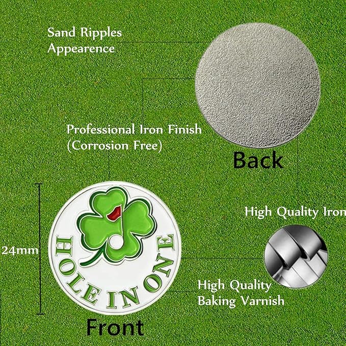 FINGER TEN Golf Ball Marker with Hat Clip Markers Assorted Patterns Value Gift Set Mark Golf Divot Tool Accessories for Men Women Kids