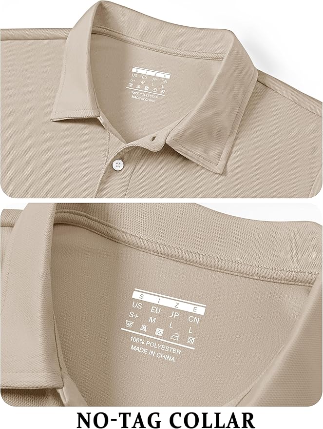 TACVASEN Mens Golf Shirt Dry Fit Mens Polo Shirts Short Sleeve Performance Golf Polos for Men with Collar Work Shirts