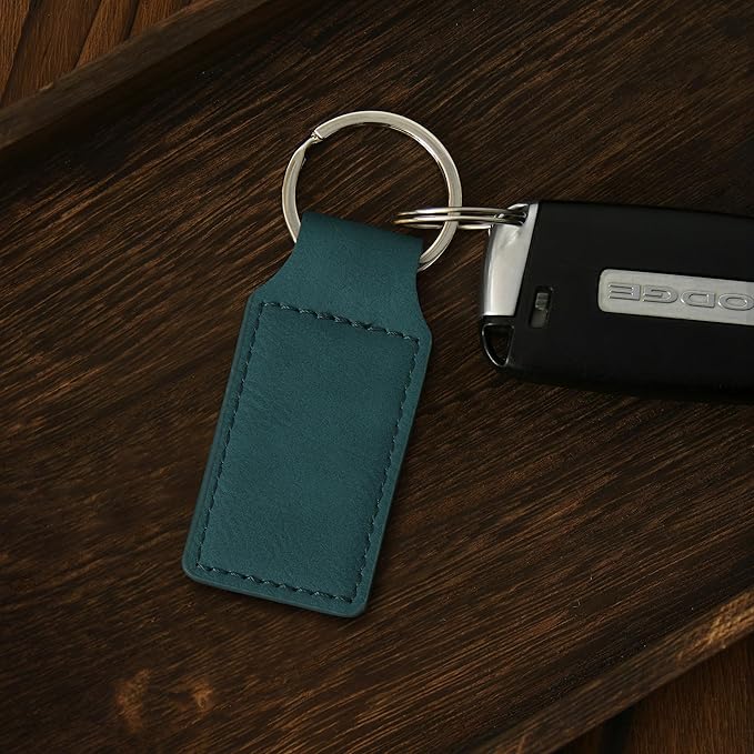 LaserGram Rectangle Keychain, Golfer Golfing, Personalized Engraving Included