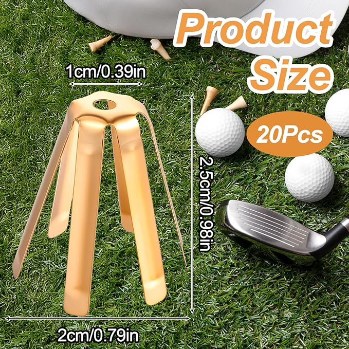 20-Pack Universal Golf Shaft Adapter Shims Accessories, Adjustable 6 Legs Brass Golf Shaft Adapter Ferrules Shims Fits Ferrules .335 .350 .355 .370 for All Golfs Club Shafts