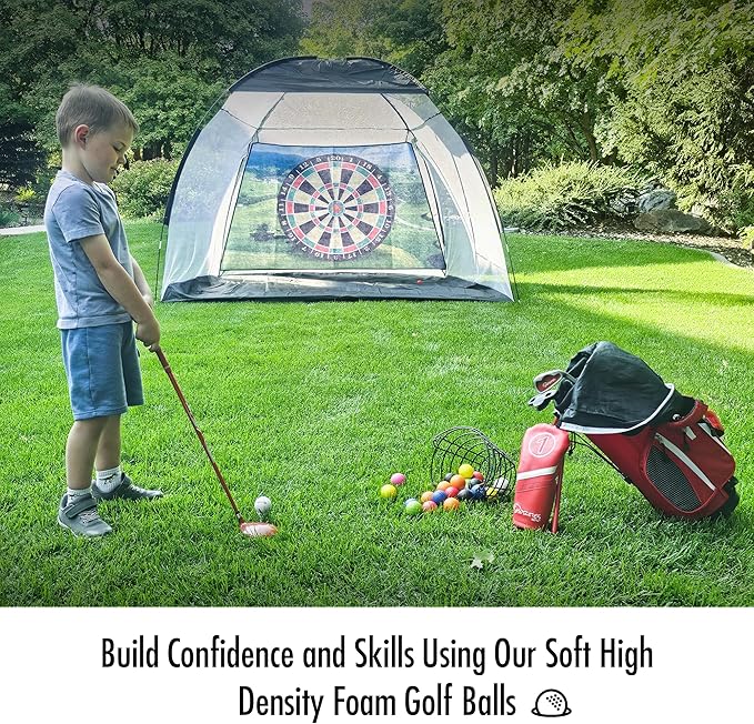 Shorties Golf Practice Balls - 8 Pack Colored HIgh Density Foam Golf Balls for Men, Women & Children | Indoor & Outdoor Training | Distance & Control | Realistic Feel | Safe for Kids & Seniors