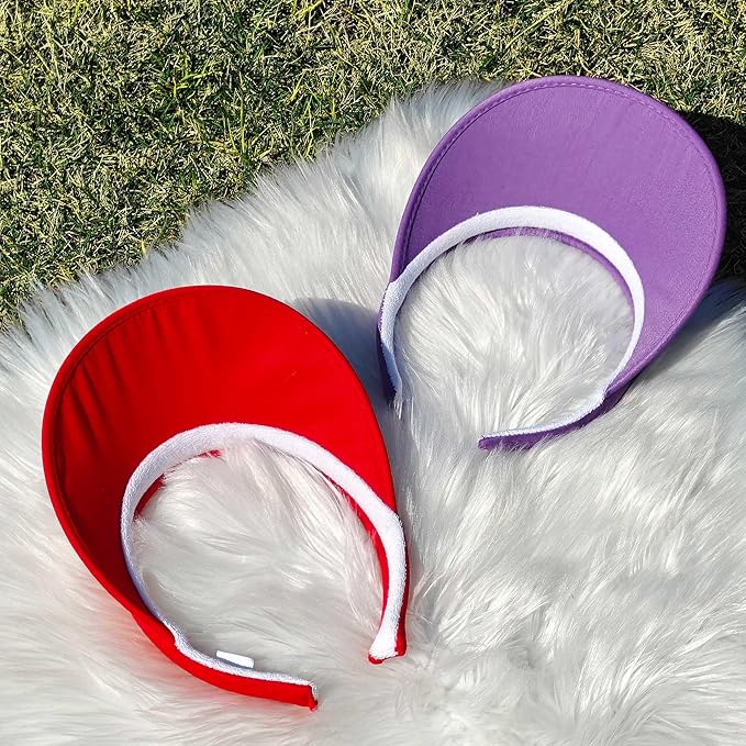 2 Pack Sun Visor Hats Women Men Clip On Wide Brim Visors Hat Outdoor Sports Golf Beach Travel Tennis Caps