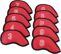 10Pcs/Pack New Meshy Golf Iron Covers Set Golf Club Head Cover Fit Most Irons