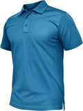 TACVASEN Mens Polo Shirt Short Sleeve Tactical Performance Collared Work Golf Shirts Dry Fit Pique Polos for Summer