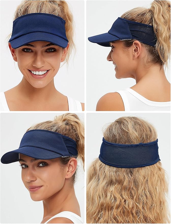 Sport Sun-Visor Hat Men Women Summer UV Protection, Lightweight Cooling Golf Running Tennis Sweat-Band Cap