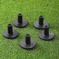 Rubber Golf Tees for Mats Adjustable Height Golf Simulator Tees, Rubber Tee Driving Range 5 Pack for Indoor Outdoor Practice, Non-Slip Mat Tee with Holder 1.5’’ 2.1’’ Black Holder Set