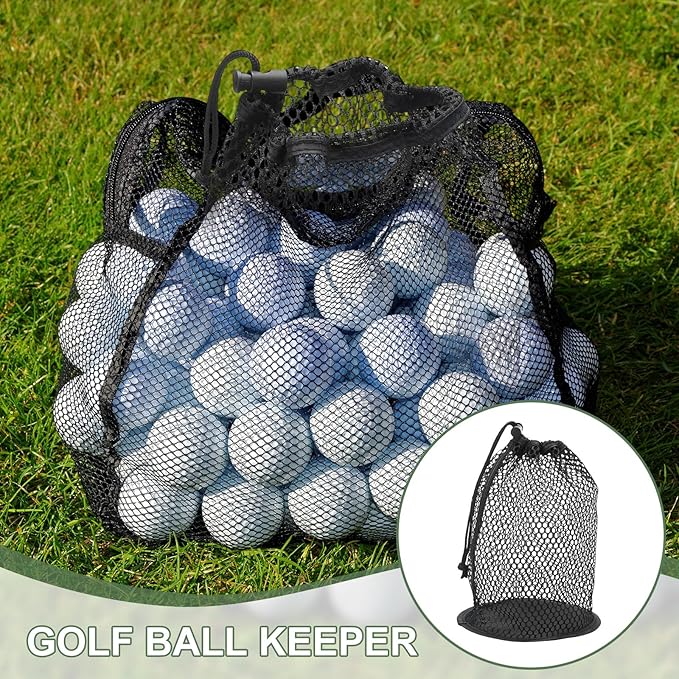 Golf Ball Storage Bag Nylon Mesh Golf Pouch with Adjustable Drawstring Closure for Balls Outdoor Sports Supplies