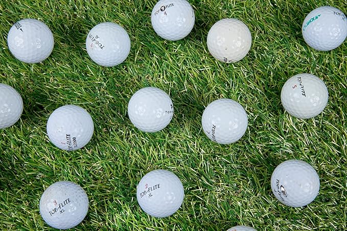 Clean Green Golf Balls Recycled & Used Top Flite Golf Balls - 48 Pack, Good Condition, Great Distance - Includes Mesh Carrying Bag