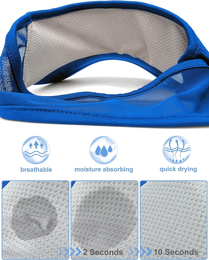 Sport Sun-Visor Hat Men Women Summer UV Protection, Lightweight Cooling Golf Running Tennis Sweat-Band Cap