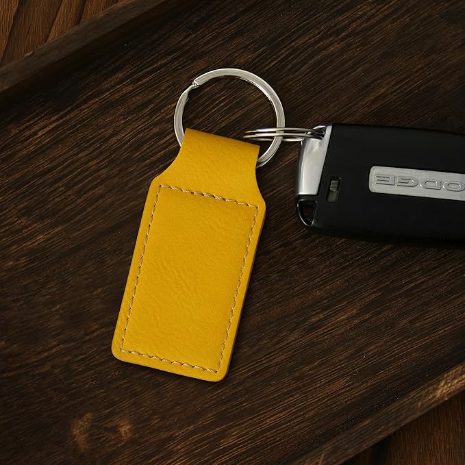 LaserGram Rectangle Keychain, Golfer Golfing, Personalized Engraving Included