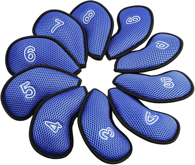 10Pcs/Pack New Meshy Golf Iron Covers Set Golf Club Head Cover Fit Most Irons