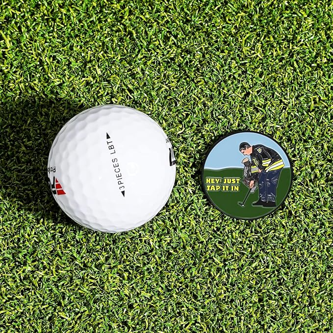 Enamel Golf Ball Marker with Magnetic Hat Clip - Funny Golf Accessories - Great Gift for Golf Lovers