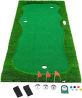 Golf Putting Green Mat Professional Practice Mat with Putter,Movable Golf Cup, Slope Pad Professional Practice Mat for Outdoor/Indoor Training
