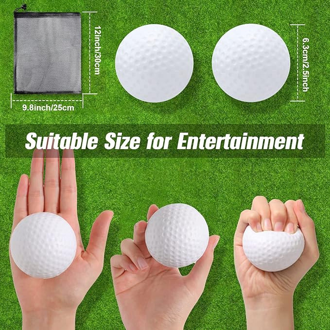 Libima 20 Pcs Mini Golf Stress Ball Bulk 2.5 Inch Foam Practice Balls Stress Relief Sports Ball with Storage Bag for Golf Birthday Party Favors Carnival Reward Classroom Stocking Stuffers