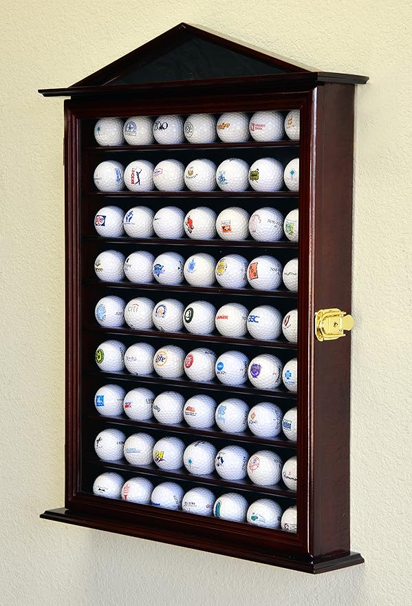 sfDisplay.com,LLC. 63 Golf Ball Designer Display Case Cabinet Wall Rack Holder w/98% UV Protection Lockable