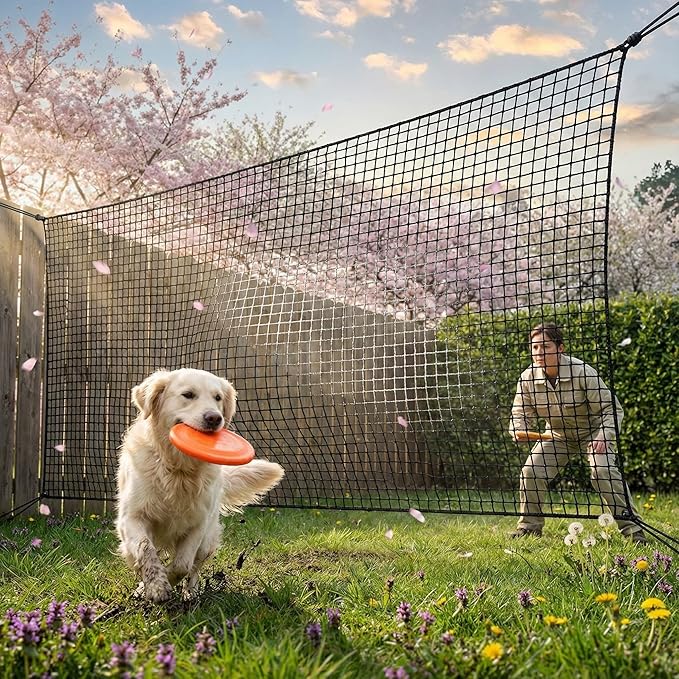 Black Polyester Golf Practice Fence Net, Heavy Duty Golf Ball Barrier Net, Indoor Outdoor Portable Golf Seine Net, Golf Batting Net, Adjustable Protective Net for Backyard