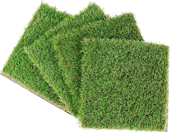 GLOBREEN Artificial Grass Squares Table Placemats for Christmas Golf Party Decorations - Green Fake Grass Turf Table Mats Centerpiece for Woodland Picnic Decor Party, Dining, Wedding
