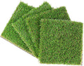 GLOBREEN Artificial Grass Squares Table Placemats for Christmas Golf Party Decorations - Green Fake Grass Turf Table Mats Centerpiece for Woodland Picnic Decor Party, Dining, Wedding
