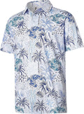 zeetoo Men's Polo Shirts Hawaiian Golf Polos Shirts Short Sleeve Performance Moisture Wicking Mens Golf Shirts