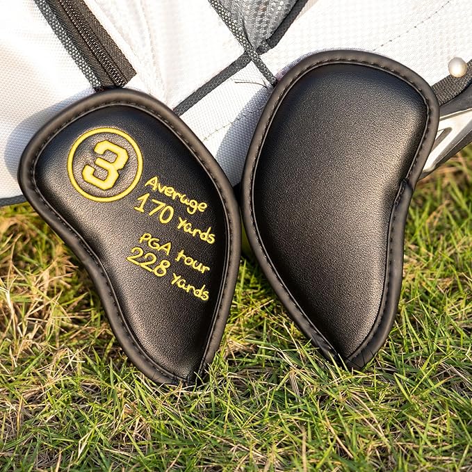 Golf Club Head Covers for Woods and Drivers, Premium Golf Headcovers Set Fit Most Clubs Simple Striped 1PC or 3PCS, Customizable