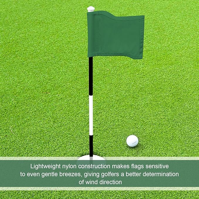 Oudain 6 Pcs Golf Target Flag with Tube Inserted Waterproof Putting Golf Flags 420D Nylon Mini Pin for Yard Indoor Outdoor Backyard Garden Portable, 8 x 6 Inch