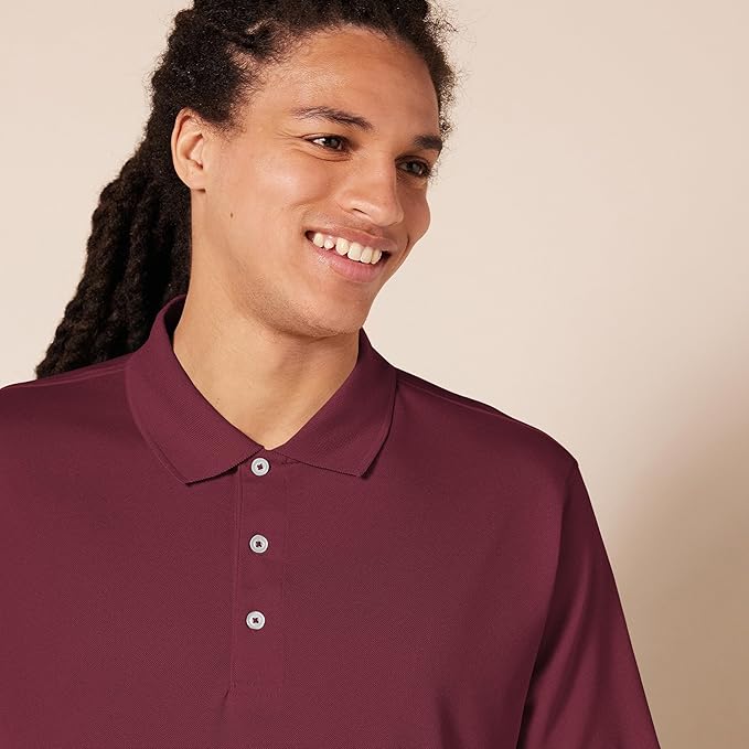 Amazon Essentials Mens Golf Polo Shirt, Moisture-Wicking Quick Dry, Short Sleeve