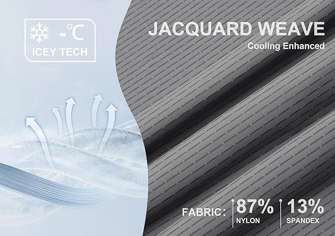 Esabel.C Jacquard Golf Shirts for Men Moisture Wicking Short Sleeve Performance Dry Fit Active Mens Polo Shirts