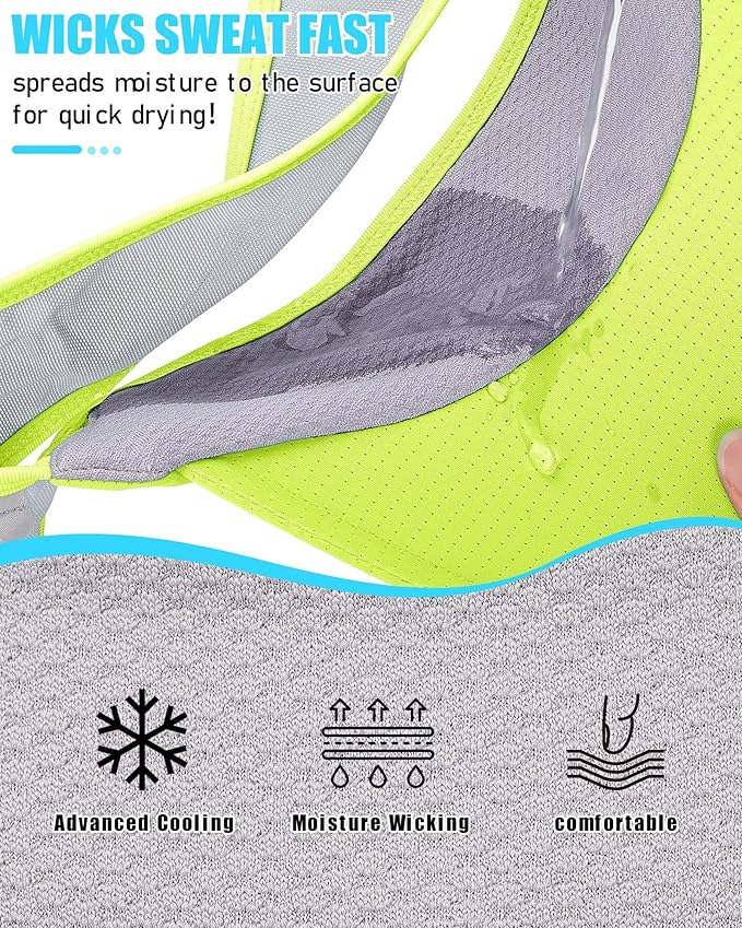 Sports Sun Visor Hats for Women Men Lightweight Breathable Cooling Stretchy Visors Foldable UPF 50+ for Running Tennis Golf