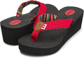 Floopi High Heel Wedge Sandals for Women-Comfort Yoga Mat Footbed for Support, Flip Flop Thong Platforms for Summer