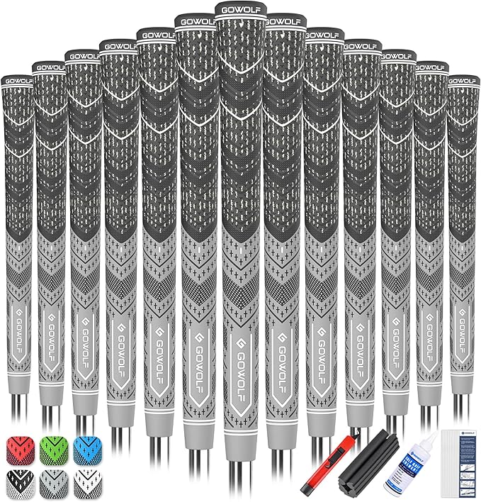 Gowolf Golf Grip Cord Rubber Multi-compound Golf Driver Irons Club Choose 13 Grips with 15pcs Tapes Or Full Kit choose one