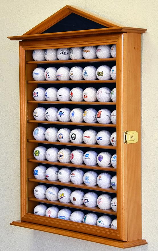 sfDisplay.com,LLC. 63 Golf Ball Designer Display Case Cabinet Wall Rack Holder w/98% UV Protection Lockable