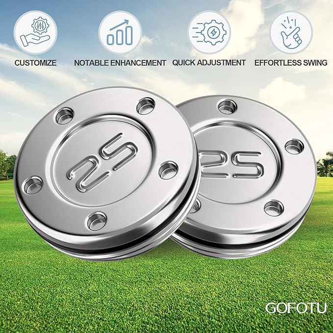 Golf 2pcs. 5g/10g/15g/20g/25g/30g/35g/40g/45g Choice Weight Golf Custom Putter Screws Weights Compatible with Titleist Scotty Cameron Golf Club Heads Putters Newport