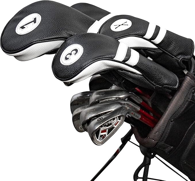ProActive Sports Vintage Golf Club Head Covers | Classic Leather Look
