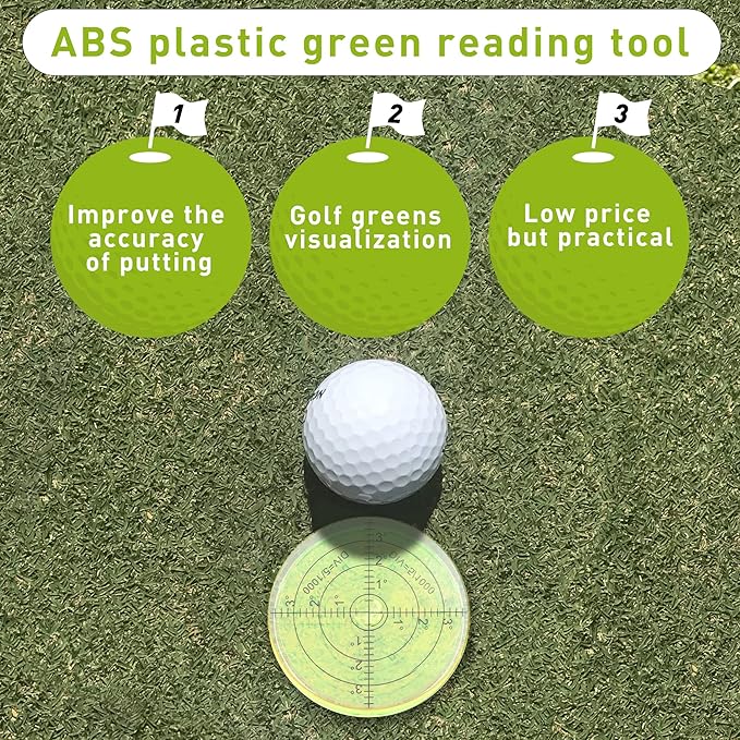 Golf Green Reader Pro Putt Golf Ball Marker Round Bubble Level High Precision Golf Putting Aid Putting Green