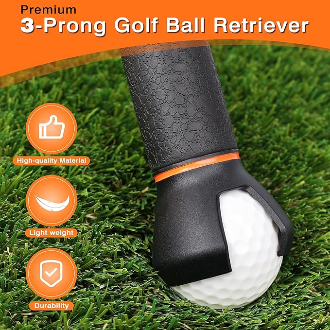 3-Prong Golf Ball Grabber for End of Putter, 3PCS / 5PCS Premium Golf Ball Retriever for Putter,Golf Ball Picker Upper for Quick Installation