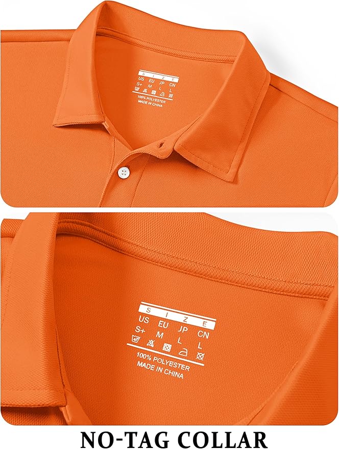 TACVASEN Mens Golf Shirt Dry Fit Mens Polo Shirts Short Sleeve Performance Golf Polos for Men with Collar Work Shirts