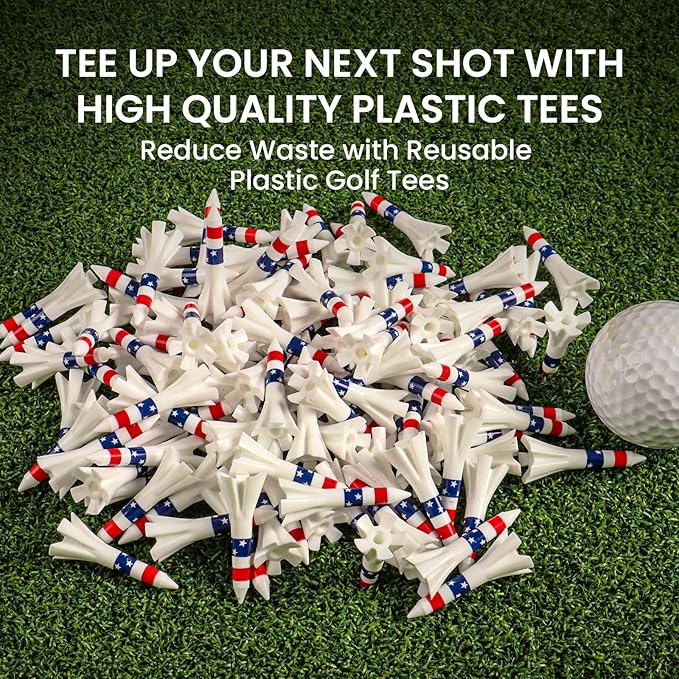 Golf Tees Plastic 1 1/2 inch Value 300 600 Pack, Upgrade More Unbreakable Bulk Stable Reduce Friction Side Spin Tee for Men Women Ladies