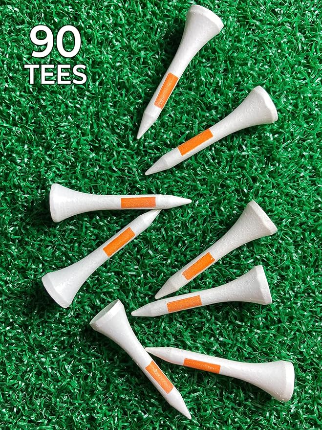 PrideSports PTS Wood Golf Tees | 90 Count, 1-1/2 Inch | #1 Wood Tee on Tour | Best for Irons, Hybrids, & Woods