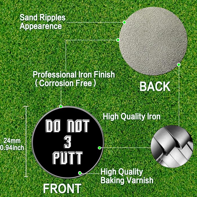 FINGER TEN Golf Ball Marker with Hat Clip Markers Assorted Patterns Value Gift Set Mark Golf Divot Tool Accessories for Men Women Kids
