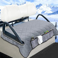 YOKYHOM Golf Cart Seat Covers with 4 Front Pockets, Thick and Non-Slip Golf Cart Seat Towel Blanket, Fits for EZGO, Yamaha, Club Car and More 2 Seats Golf Carts, Gray