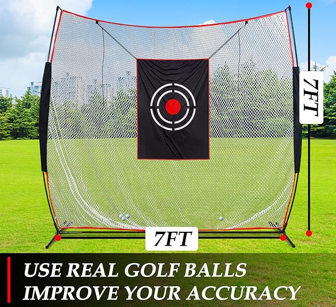 Golf Practice Net Backyard: Durable Swing Training Target – Indoor Outdoor Garage Home Use – Portable for Adults & Men Golfer Beginners