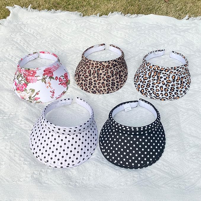 2 Pack Sun Visor Hats Women Men Clip On Wide Brim Visors Hat Outdoor Sports Golf Beach Travel Tennis Caps